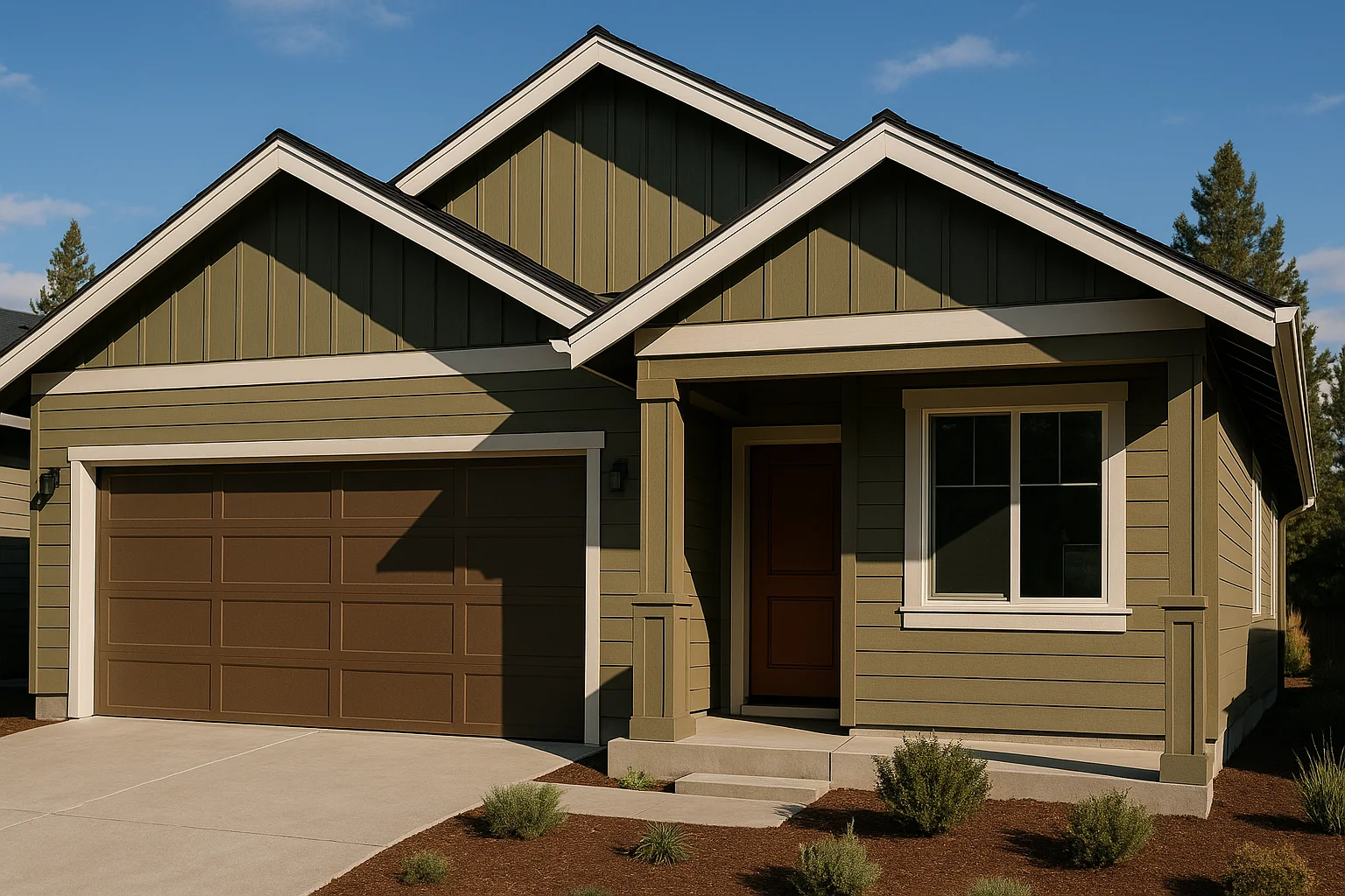 Freshly painted exterior of a Central Oregon home